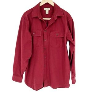 L.L. Bean Burgundy Chamois Cloth Shirt Freeport‎ Maine Traditional Fit Large